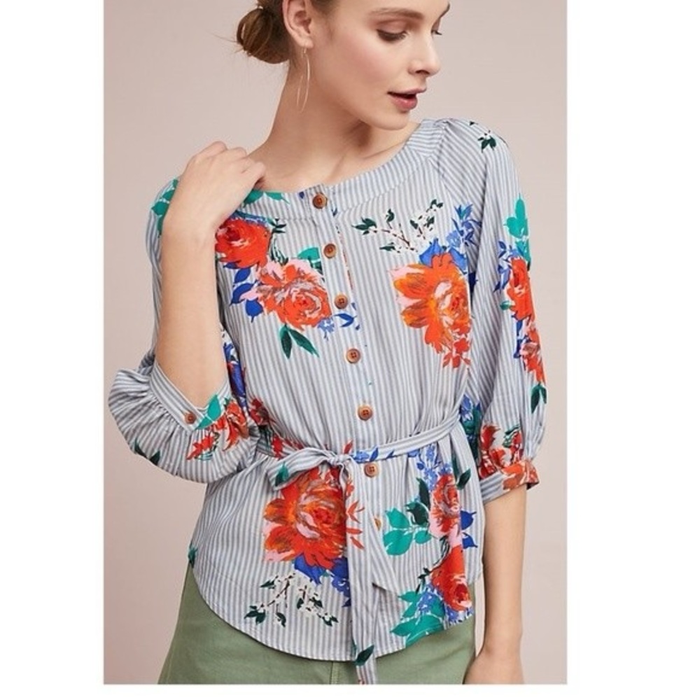 Anthropologie Maeve Lilorne Off the Shoulder Top
